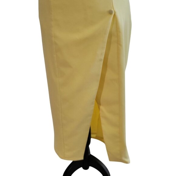 Revolve Camila Coelho Aaliyah Sleeveless Midi Dress Butter Yellow Stretch US -S - Picture 8 of 11
